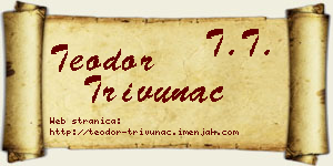 Teodor Trivunac vizit kartica